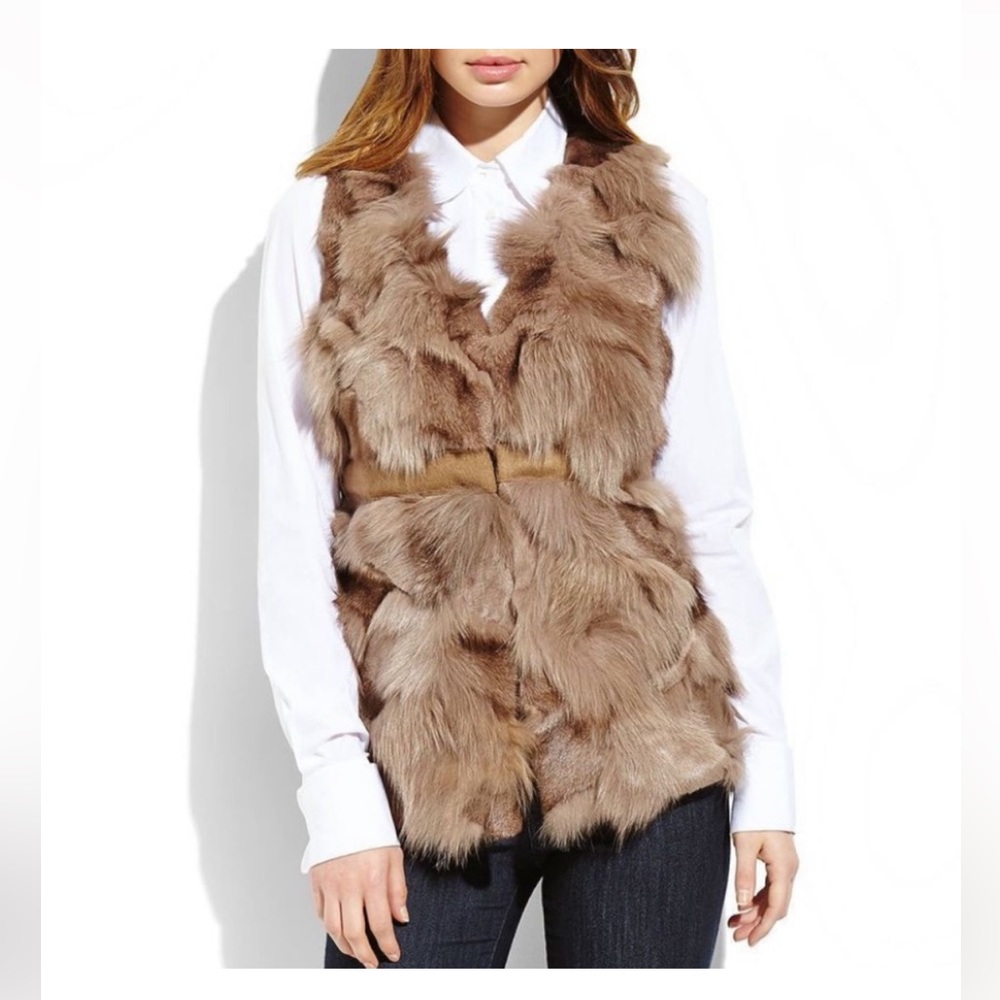 Real Fox Fur and 100% cashmere wool Vest
